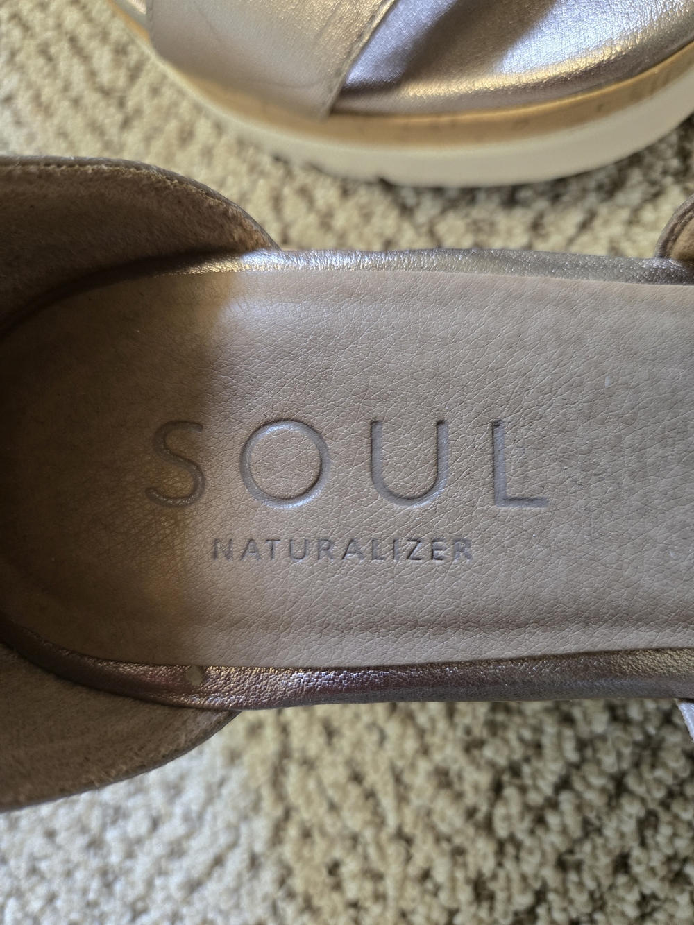 Soul Naturalizer Goodtime Ankle Strap Wedge Sandal In Warm Silver - Picture 9 of 12